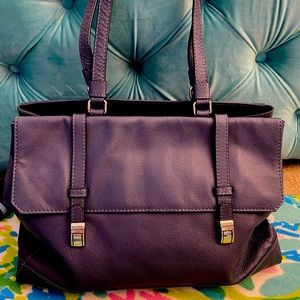 Marine Blue lLeather Hadaki Handbag